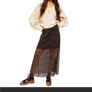 NWT Dark Night Floral Maxi Skirt